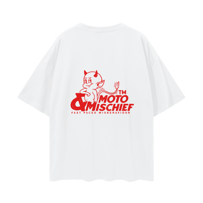 “moto and mischief” tee