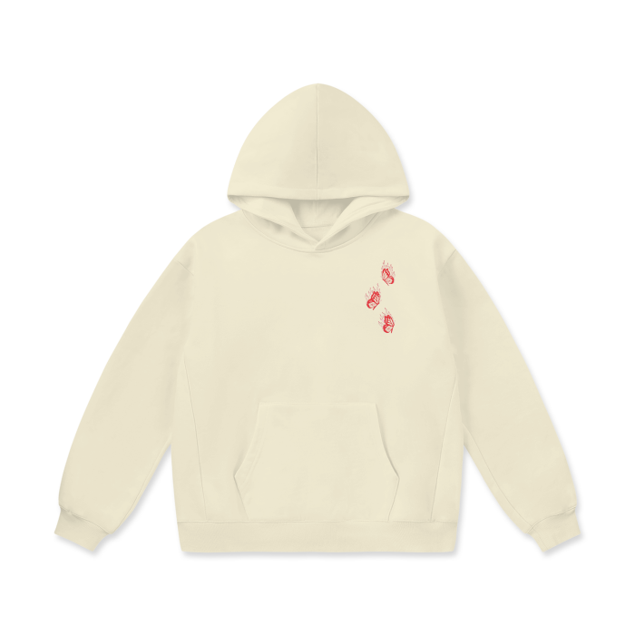 “butterflies” plush hoodie