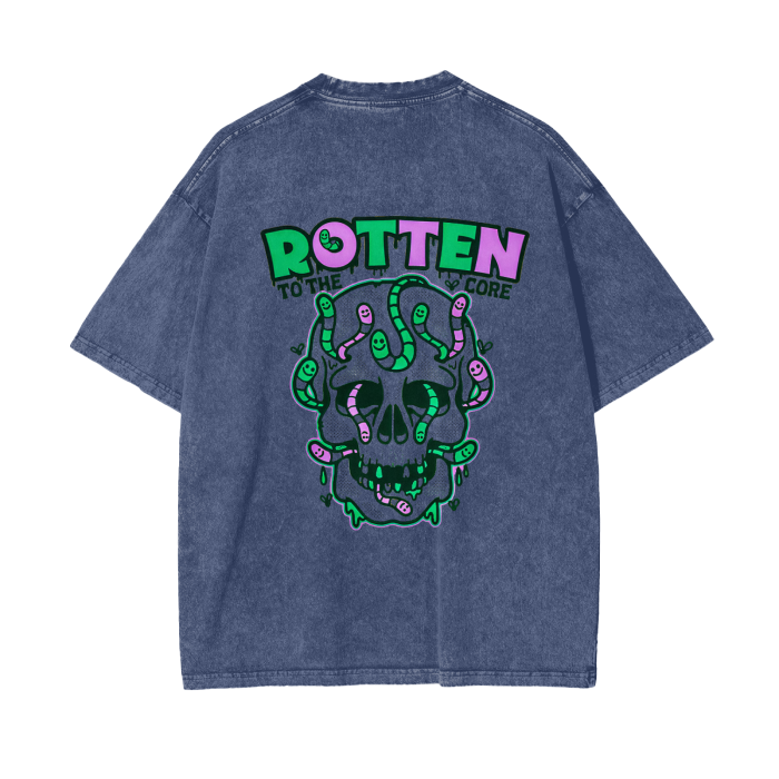 “rotten to the core” acid wash tee