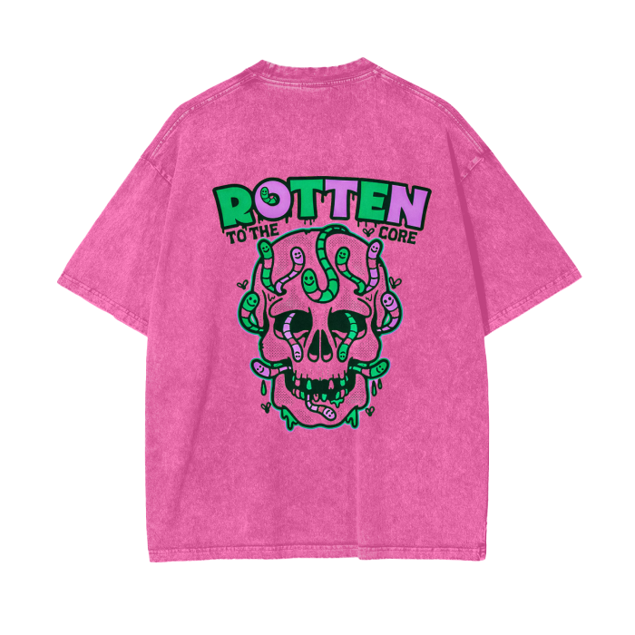 “rotten to the core” acid wash tee