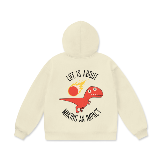 “life is about making an impact” plush hoodie