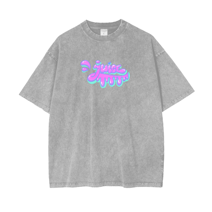 “juice” acid wash tee