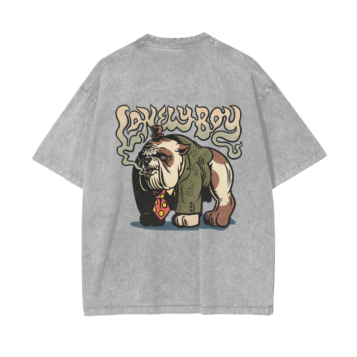 “lonelyboy” acid wash tee