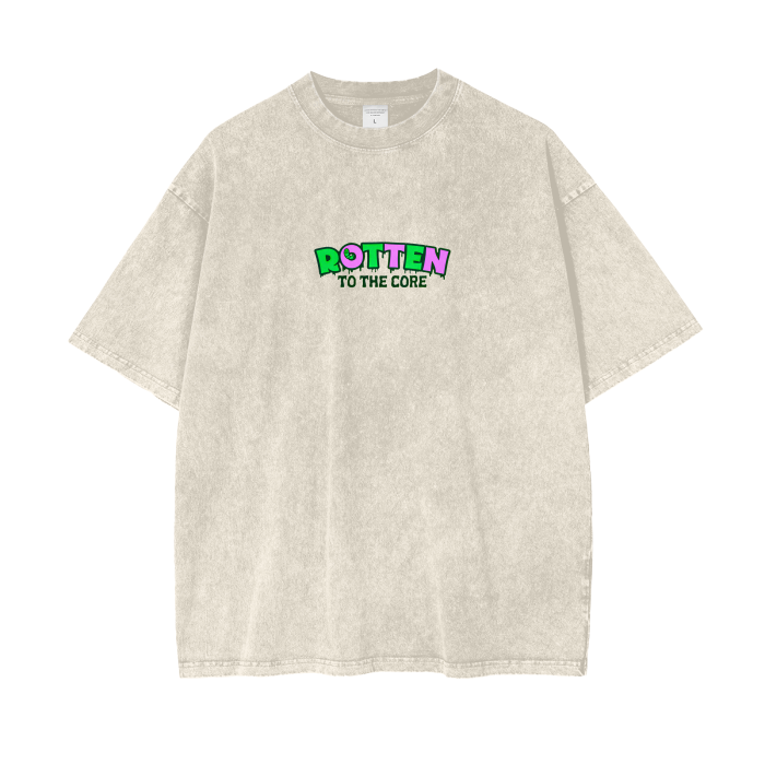 “rotten to the core” acid wash tee