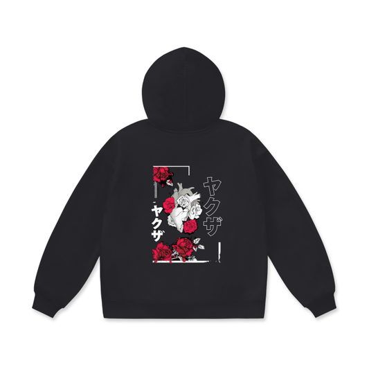 “japanese print” plush hoodie