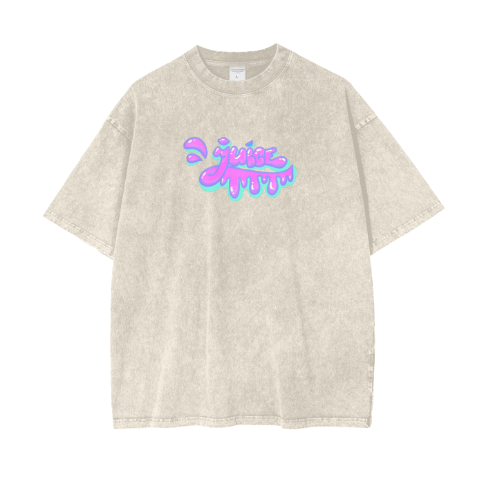 “juice” acid wash tee