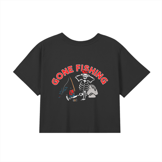 “gone fishing” kids tee