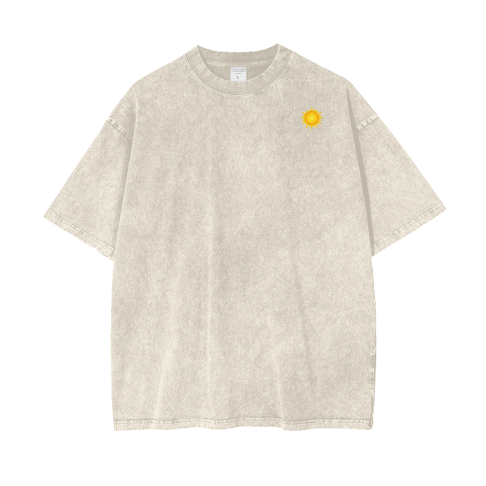 “higher than the sun” acid wash tee