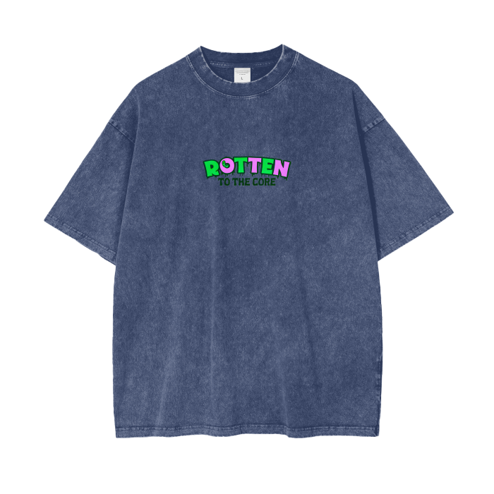 “rotten to the core” acid wash tee