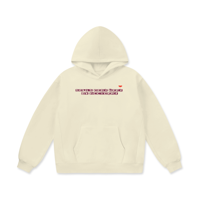 “souls don’t meet by accident” plush hoodie