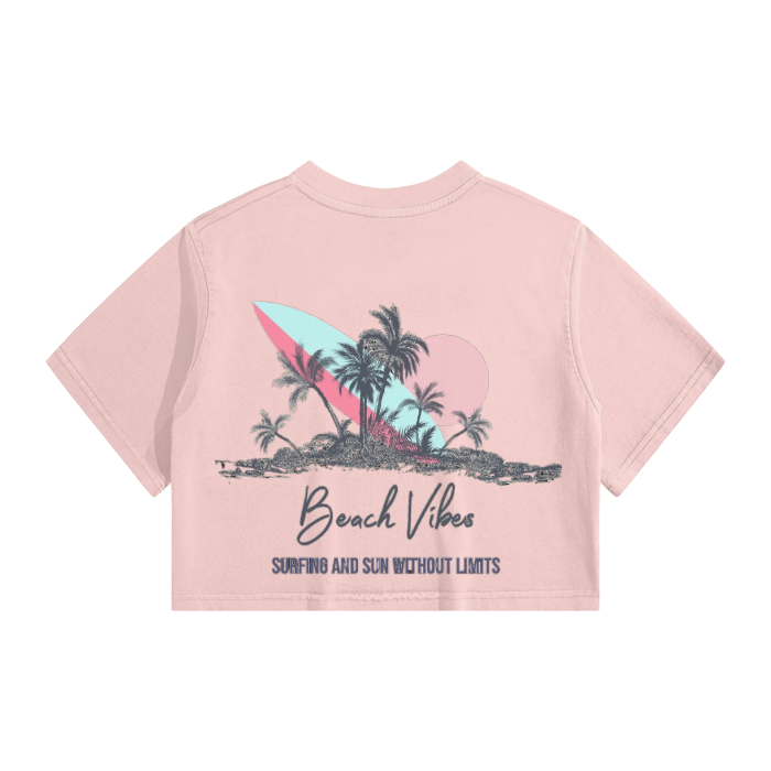 “beach vibes” crop top