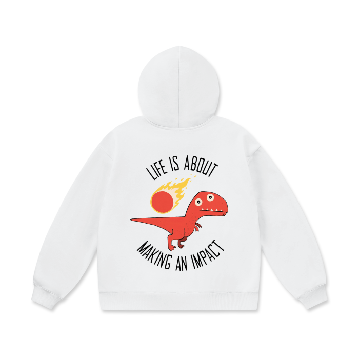 “life is about making an impact” plush hoodie